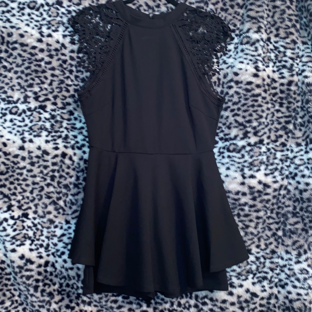Little back romper for date night. Open back for some extra spice.
